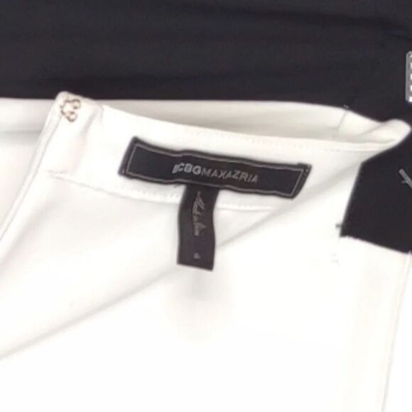 BCBG MAXAZRIA Flowy Chiffon Midi Skirt Sammy Ivory and Black size Small - Picture 3 of 16